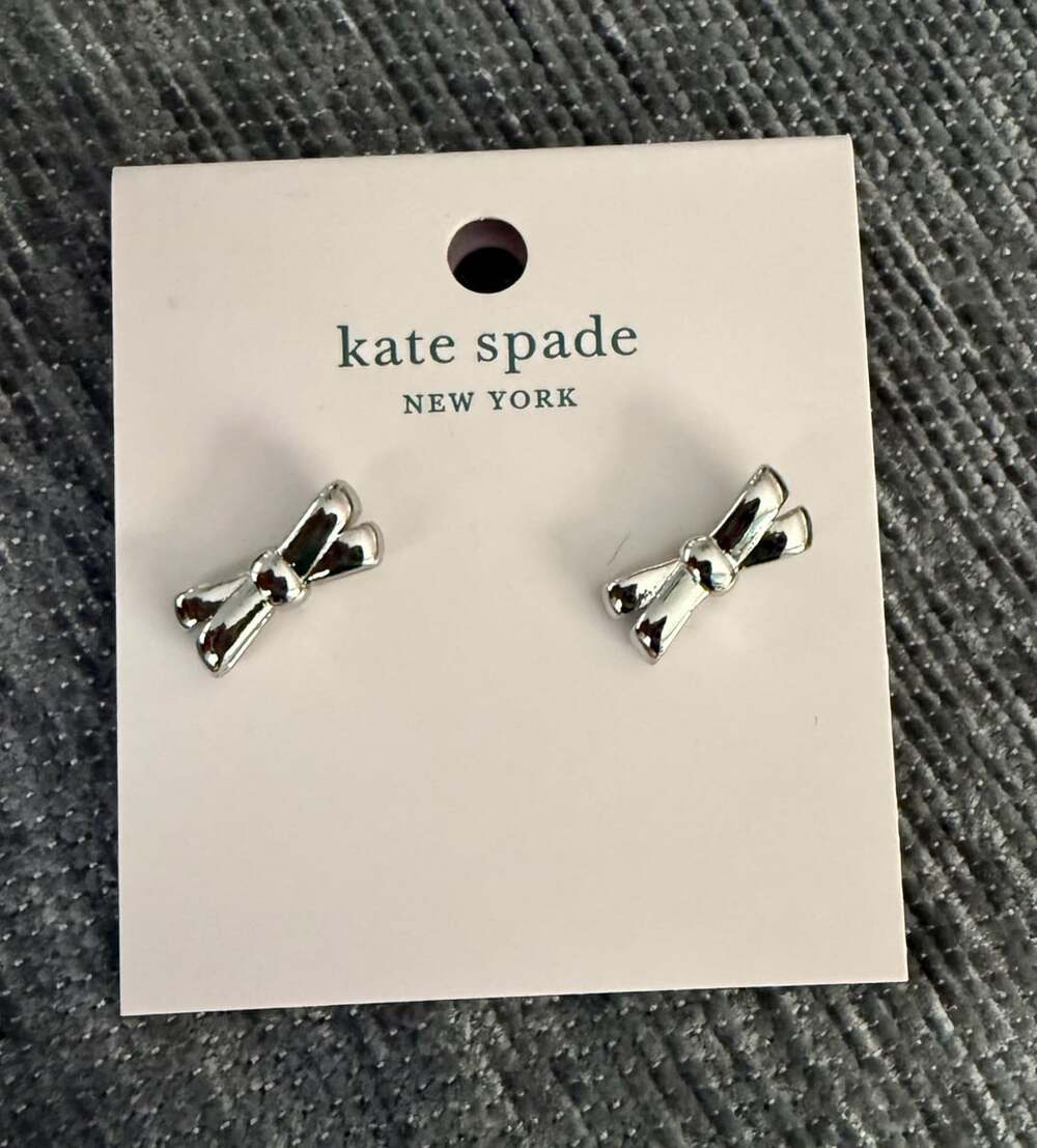 Kate Spade New York Double Bow Silver Stud Earrings KA264
